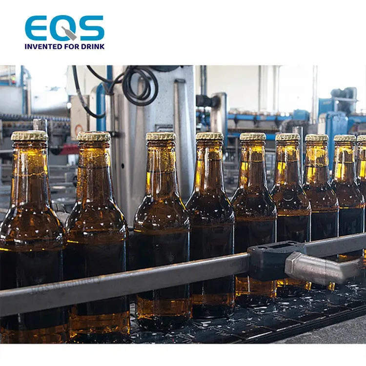 製造工場ガラス瓶ビール炭酸飲料ソーダソフトドリンク充填キャッピング包装シール機