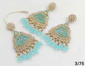 ชุดต่างหูชุบทองแบบอินเดียชุดใหม่ล่าสุดสำหรับผู้หญิงและเด็กผู้หญิง - Product Image 3