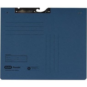 ELBA DIN <b>A4</b> 320g/m Recycled Blue Manila Cardboard Hanging File <b>Folder</b> with Commercial Binding Organizational Imprint - Product Image 1