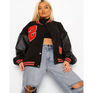 Mode broderie veste pour femmes élégant haute qualité Varsity veste épais hiver tenue décontracté chaud Streetwear Varsity veste - Product Image 6
