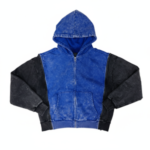 Nouveau style, meilleur matériau, sweat à capuche zippé avec deux panneaux, délavé à l'acide, prix bas, fabricant de premier plan, sweats à capuche personnalisés pour hommes - Product Image 6