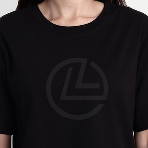 Camiseta corta de verano informal de moda para mujer con técnica teñida lisa de lona ligera ajustada personalizable - Product Image 5
