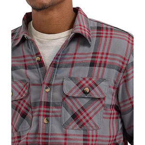 Mens Classic Long Sleeve <b>Sherpa</b> <b>Lined</b> Shirt Jacket Winter Warm Flannel Overshirt for Everyday Comfort - Product Image 3