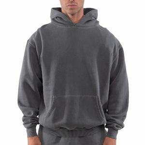 600 GSM pull à capuche pour hommes épais polaire surdimensionné ample conception personnalisée sweat grande taille hommes sweats à capuche sans ficelle - Product Image 3