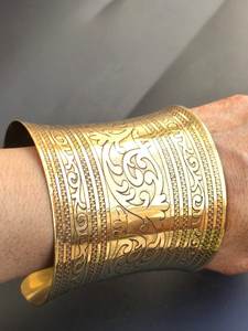 MS Handicraft Modern Brass Plaited Bangle...<b>Chunky</b> Statement Piece...<b>Gold</b> Ethnic Bangle <b>Bracelet</b>...Beautiful Brass Bangle... - Product Image 3