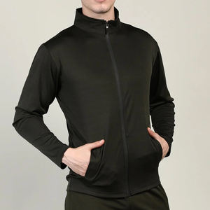 Otoño Invierno chaqueta de hombre personalizada de secado rápido empalme cremallera gimnasio cortavientos gimnasio ropa deportiva Fitness ropa deportiva chaqueta - Product Image 2