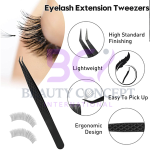 Acier de couleur noire 90 degrés meilleure vente en gros outils d'extension de cils extension de cils de beauté personnalisée pince à épiler greffée - Product Image 3