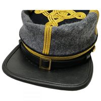 Gorra de Visera de Algodón y Poliéster con Bordado de Insignia de Coronel de Infantería Confederado Civil, Ajustable, de PVC
