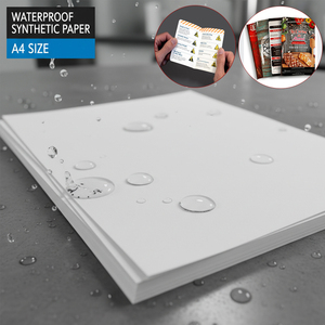 Yishu trắng A4 Kích thước <span class=keywords><strong>PP</strong></span> PET không tearable teslin phun Polypropylene phim <span class=keywords><strong>PP</strong></span> tổng hợp giấy cho máy in phun in ấn - Product Image 1