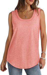 Womens Tank Tops mùa hè lỏng lẻo không tay Tops gân <span class=keywords><strong>TRIM</strong></span> Scoop cổ - Product Image 2