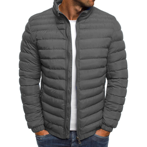Chaqueta de Plumón Corta para Hombre, Gruesa, de Algodón, con Cierre y Logotipo Personalizado al por Mayor, Chaqueta de Invierno - Product Image 1