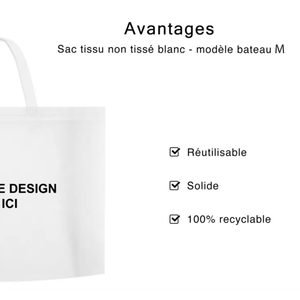 <span class=keywords><strong>Sacs</strong></span> non tissés durables SAC <span class=keywords><strong>MARSEILLE</strong></span> BLANC (45x10x35cm) - Product Image 6