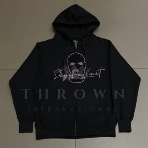 SDL Men's <b>Hoodies</b> <b>Pink</b> Regular Heavyweight 100% Cotton Acid Wash 3D Embroidery Beaded Oversized Fleece Winter Digital Printing - Product Image 5