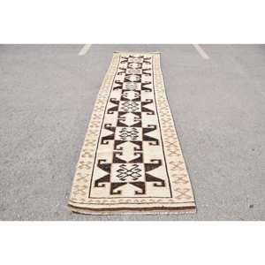 พรมขนาด 3x12.2 ฟุต, พรมวินเทจแบบ Runner, พรมลายตะวันออกสีน้ำตาล Herki - Product Image 1