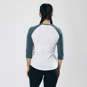 Haute qualité 100% coton peigné Jersey trois quarts manches raglan manches Style t-shirt pour les femmes - Product Image 4