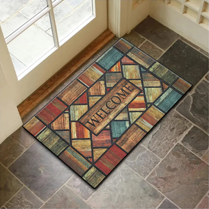 Alfombra de Entrada Rectangular con Diseño de Piedra y Base Antideslizante de Goma, Estilo Clásico - Product Image 2