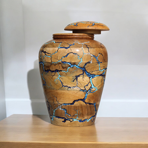 Urne funéraire en bois de manguier massif écologique Boîte de rangement et d'organisation à domicile pour les cendres humaines - Product Image 5