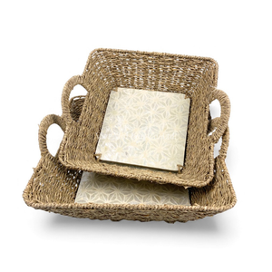 Bandeja Redonda de Nácar al por Mayor con Borde de Pasto Marino para Servir Comida en Mesa y Hogar, de Vietnam - Product Image 3