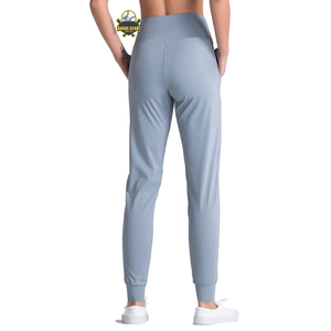 Jogging en toile sur mesure de haute qualité pour femmes, poches, taille haute, entraînement, yoga, course à pied, pantalon de survêtement respirant, séchage rapide, détente - Product Image 4