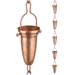 Metal decorativo Lotus lluvia cadena campana creativo hecho a mano hogar exterior jardín Metal cobre decorativo lluvia cadena para canalón - Product Image 3