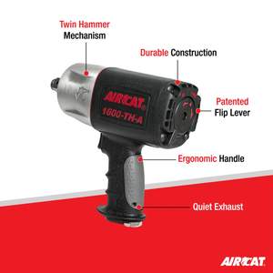 Clé à chocs pneumatique composite de 3/4 pouces avec couple de 1600 pi-lbs, mécanisme à double marteau, clés pneumatiques personnalisables OEM - Product Image 4