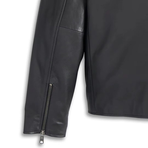 Chaqueta de Cuero para Hombre, Estilo Motociclista, Invierno 2026, Nueva, Casual, Ajustada, Talla Grande, con Cuello Alto y Logotipo Frontal - Product Image 5