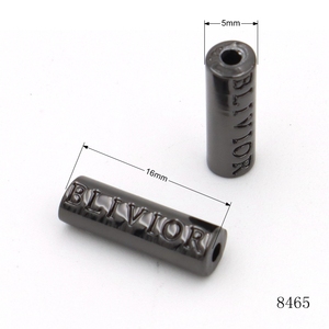 Yüksek kalite özel kazınmış isim 5mm Metal İpli kordon uç kapağı lüks stoper ile güçlü siyah halat için mont mayolar - Product Image 3