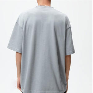 T-shirt pour homme en coton, couleur unie, t-shirt décontracté pour homme, col rond, t-shirt basique pour homme, 100% coton, t-shirt pour homme, coupe ample, imprimé - Product Image 4