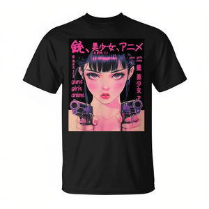 T-shirt promozionale con grafica Anime Waifu - Product Image 2