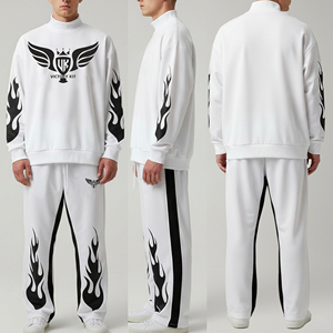 Conjunto Deportivo de Pantalones Deportivos Holgados y Sudadera con Cuello Redondo de Alta Calidad 2026, Conjunto Deportivo de Algodón Estampado Personalizado de Felpa Francesa para Hombre - Product Image 1