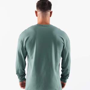 เสื้อยืดคอกลมแขนยาวทรงปกติสำหรับผู้ชาย ผ้าฝ้ายทอ 100% เป็นมิตรกับสิ่งแวดล้อม แห้งเร็ว สีพื้น ใส่ได้ทุกวัน เหมาะสำหรับออกกำลังกาย - Product Image 3