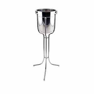 Cubo de Hielo para Vino de Acero Inoxidable de Alta Calidad, de Pared Simple y Aislado, con Soporte, para Bar, Fiestas, Capacidad de 3L - Product Image 1