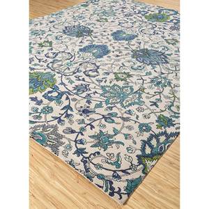 Tapis en laine noué à la main bleu aurore pour la maison, motifs médaillon rectangulaires en puzzle pour couloir, salon, adolescents - SPR-7501 - Product Image 2