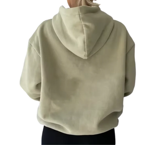 Sweat à capuche pour hommes avec fermeture éclair intégrale surdimensionnée en coton vierge avec impression bouffante et broderie en strass pour la saison d'automne - Product Image 6