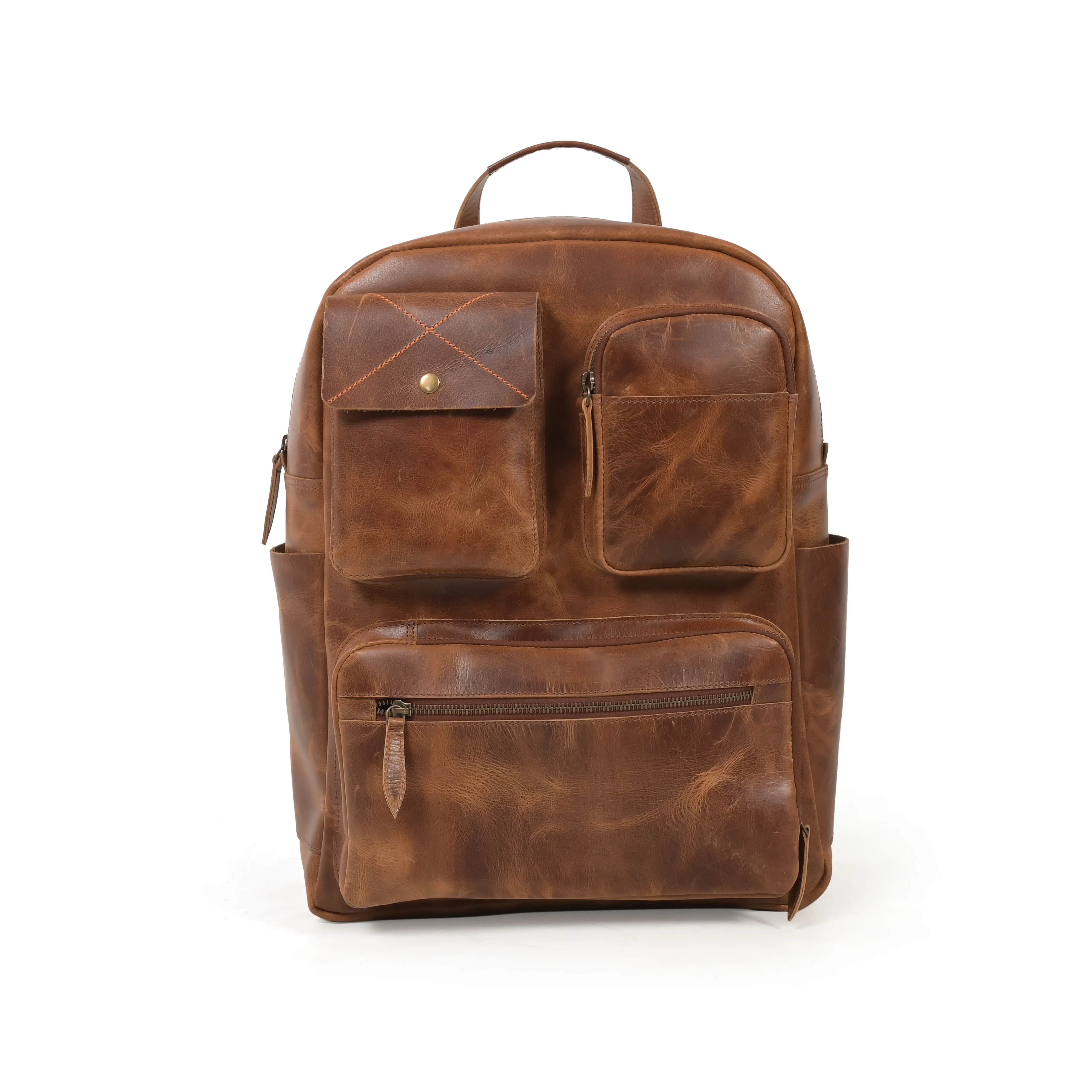Kualitas tinggi 100% murni kulit kerbau serbaguna perjalanan kantor ransel Laptop tas kolase tas bisnis untuk pria dan wanita