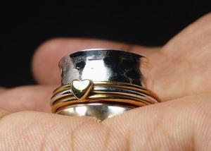 Precioso diseño de plata Lisa hecho a mano 925 anillo giratorio de plata esterlina fabricante de joyería diseño Simple Spinner banda joyería - Product Image 6