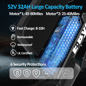 Bicicleta Eléctrica Ligera <span class=keywords><strong>E</strong></span>-BYCCO 24 EB7PRO con Motor Dual de 4000W Pico y 6000W, 52V 32Ah - Product Image 5