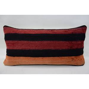 Almohada de lana a rayas rojas, cojín decorativo Rectangular tradicional de 12x24 pulgadas, patrón Vintage de tejido suave para ropa de cama - Product Image 4