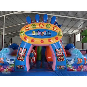 สไลเดอร์เป่าลมรูปฉลามขนาดใหญ่สำหรับสวนสนุก - Product Image 3