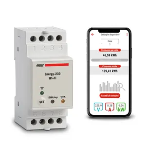 VEMER VE794600 ENERGY-230 WIFI, pengukur energi WiFi dengan aplikasi dalam sisipan arus fase tunggal hingga 40A instalasi pada DIN rail