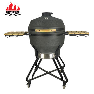 Barbecue Kamado en céramique KIMSTONE réglable de 26 pouces avec déflecteur et rôtissoire, finition brune - Product Image 3