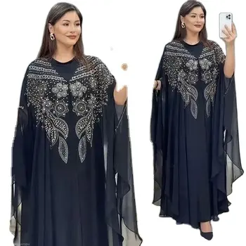 Premium Qualität Abaya-Kleid Damen Dubai türkisches Chiffon Party-Kleider elegantes Abendkleid 2024 NEU