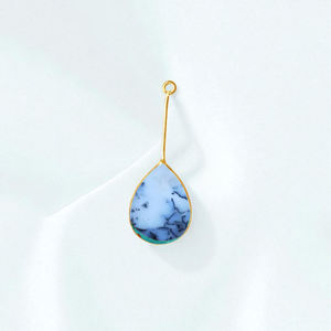 Poire Forme Dendrite Agate Gemme À Facettes 8x12 MM Charme DIY Pendentif-Argent 925 Dangle Charm-Bijoux En Gros - Product Image 1