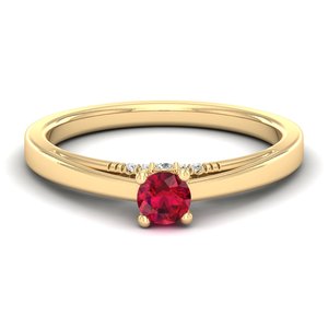 Anillo de Halo Oculto de Plata de Ley 925 con Moissanita de Lujo REYES para Mujer, Precio al por Mayor, Joyería con Piedra Preciosa de Rubí de 0.25 Quilates - Product Image 6