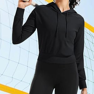 เสื้อครอปแบบสวมหัวสำหรับผู้หญิงเสื้อครอปแบบสวมหัวทำจากผ้าฝ้ายโพลีเอสเตอร์เทอร์สำหรับผู้หญิง - Product Image 4