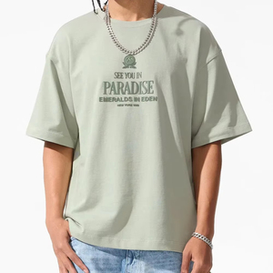 Oversized Retro 100% Cotton Men's <b>T</b>-<b>Shirts</b> High Quality Printed Custom Logo Loose Fit Street Style Custom Designs High GSM <b>Shirt</b> - Product Image 1