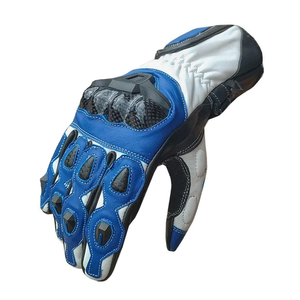 Haute qualité nouveau Design noir/bleu véritable peau de chèvre cuir moto gants étanche vêtements de sport moto Auto course porter - Product Image 2
