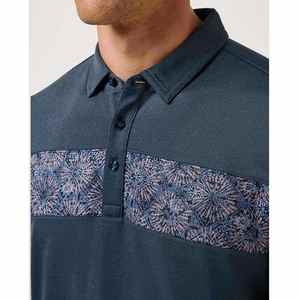 Customized Ice Silk Knitting Design Casual Formal Collar Men's Polyester <b>Half</b> Butten Polo <b>Shirt</b> - Product Image 4