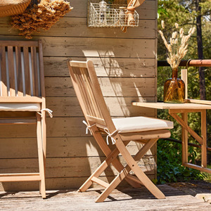 เก้าอี้ไม้สักพับได้พร้อมชุดเฟอร์นิเจอร์กลางแจ้งสวนระเบียงแบบธรรมชาติ-เบนจามิน - Product Image 2