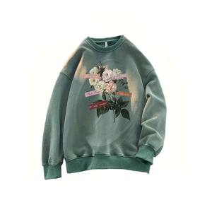 Sweat-shirt Homme Imprimé Fleur Col Ras Du Cou Thermique Respirant Surdimensionné Coupe-Vent Pull Manches Longues Sweat Top - Product Image 1